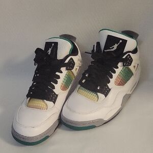 Women's Nike Air Jordan 4 IV Rasta Carnival White Red Green Size 8